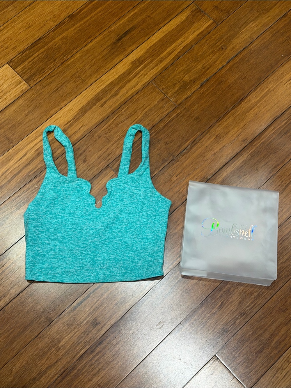 Bombshell Sportswear Wave Wire Tank Teal Current Crystal M